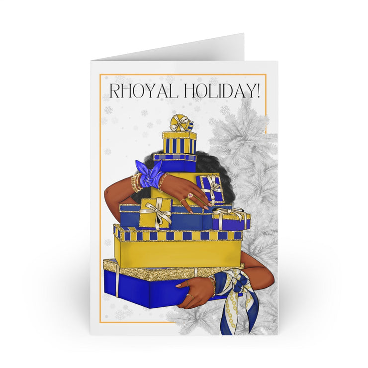 Rhoyal Holiday Blue and Gold Greeting Cards (10-pcs)