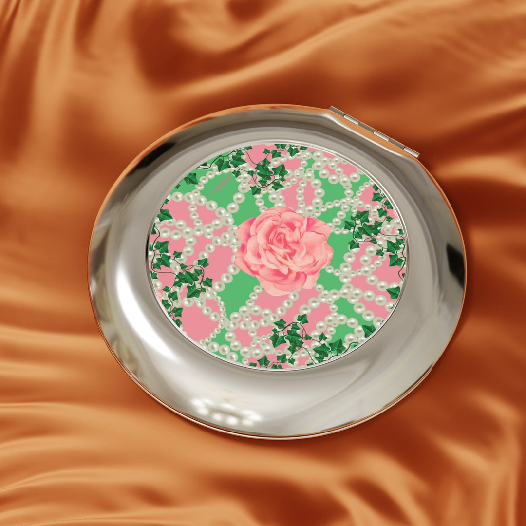 Signature 2 Pink & Green Compact Travel Mirror