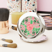 Signature 2 Pink & Green Compact Travel Mirror