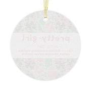 Signature 2 Pink and Green Pretty Girl Glass Ornament