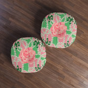 Signature 2 Pink & Green Tufted Floor Pillow