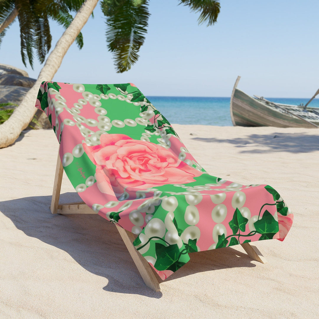 Signature 2 Pink & Green Beach Towel