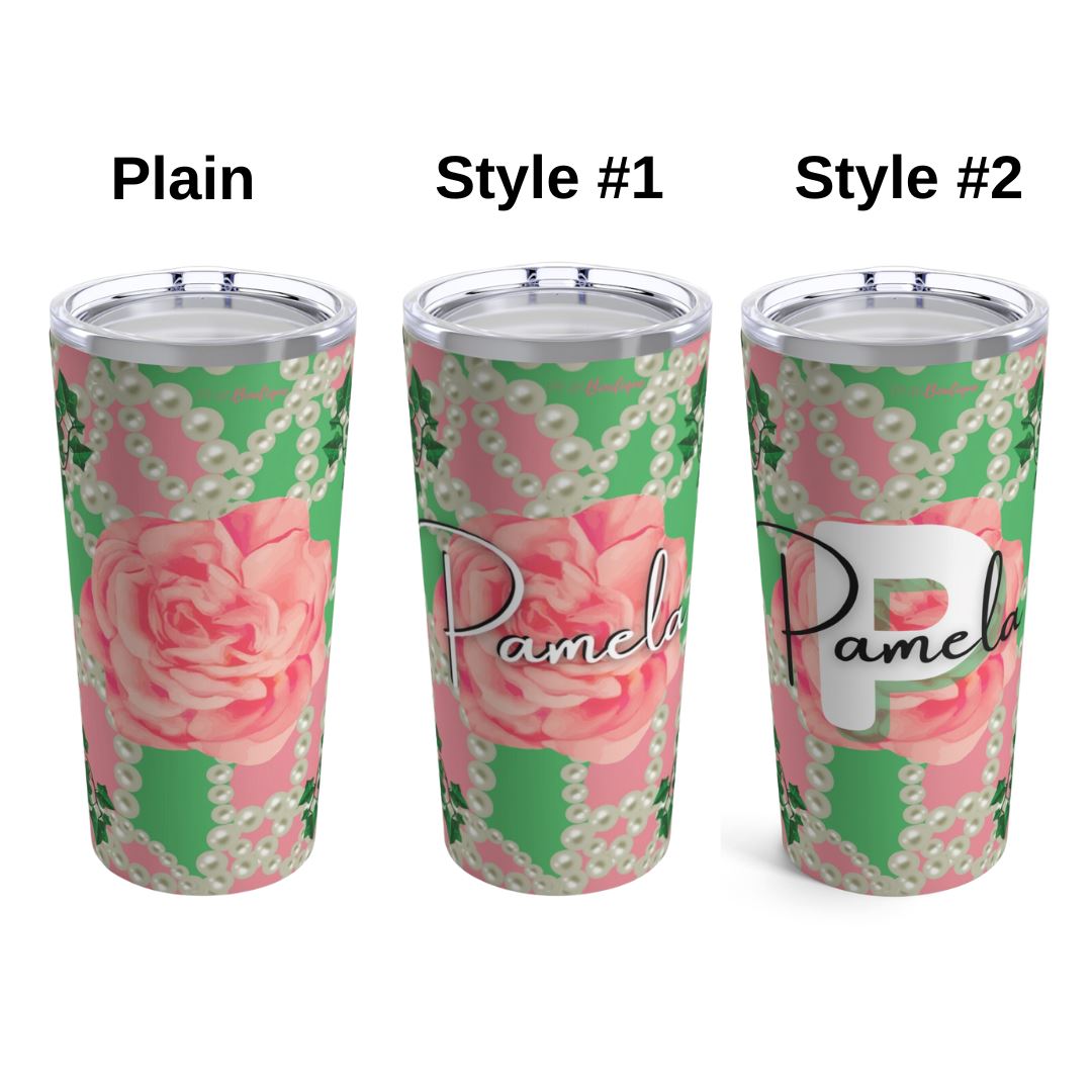 Signature 2 Pink & Green Personalized Tumbler