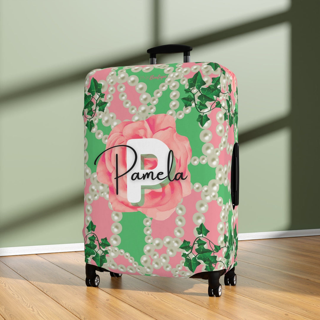 Signature 2 Pink & Green  Personalized Luggage Cover