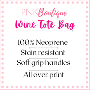 Sip Pretty Pink and Green Wine Tote Bag