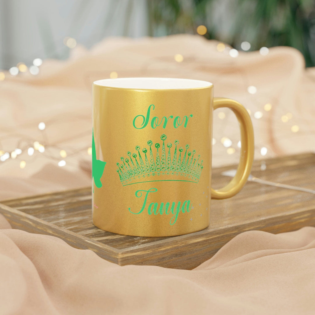 Sisterhood Personalized Golden Soror Metallic Mug