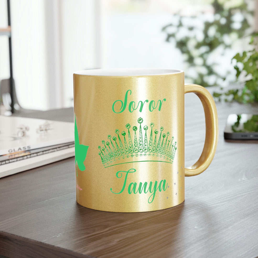 Sisterhood Personalized Golden Soror Metallic Mug