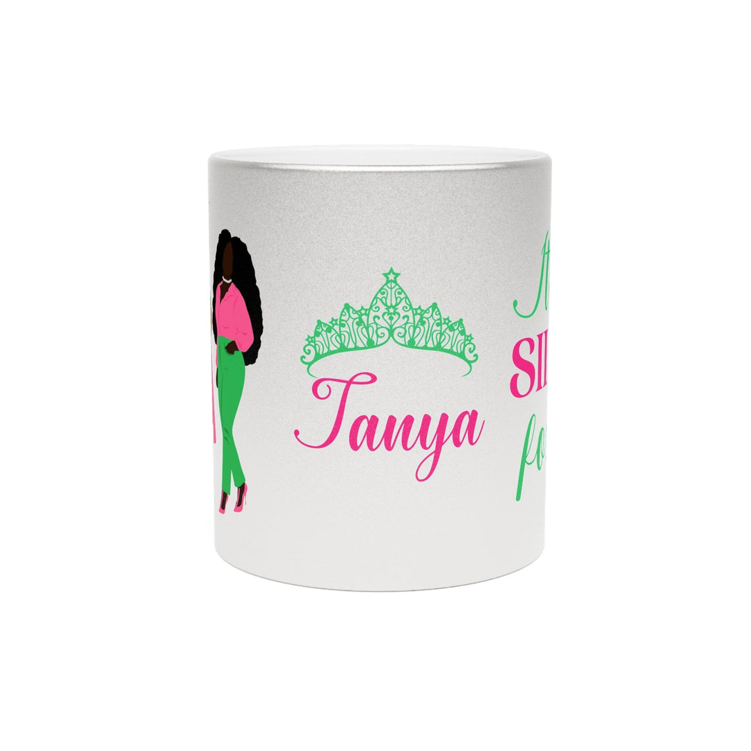 Sisterhood Personalized Silver Soror Metallic Mug