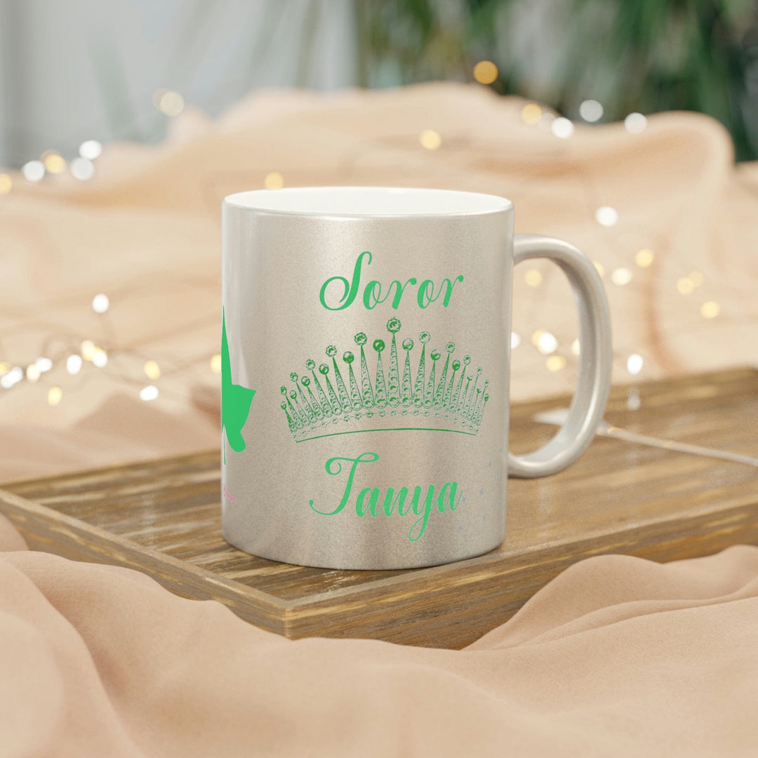 Sisterhood Personalized Silver Soror Metallic Mug