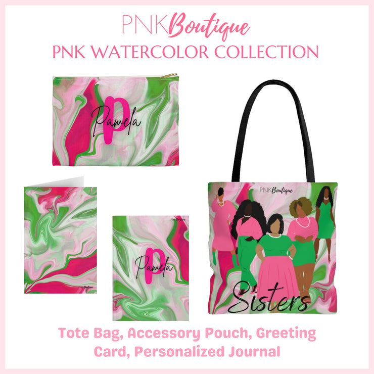 PNK Pink & Green Watercolor Hardcover Journal
