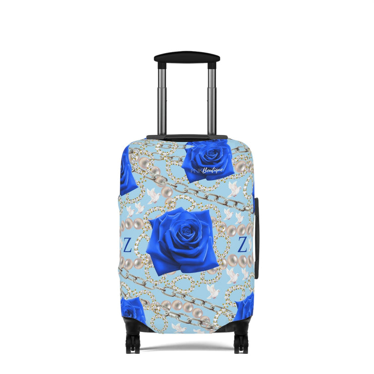 Zeta Blue and White Luggage Cover