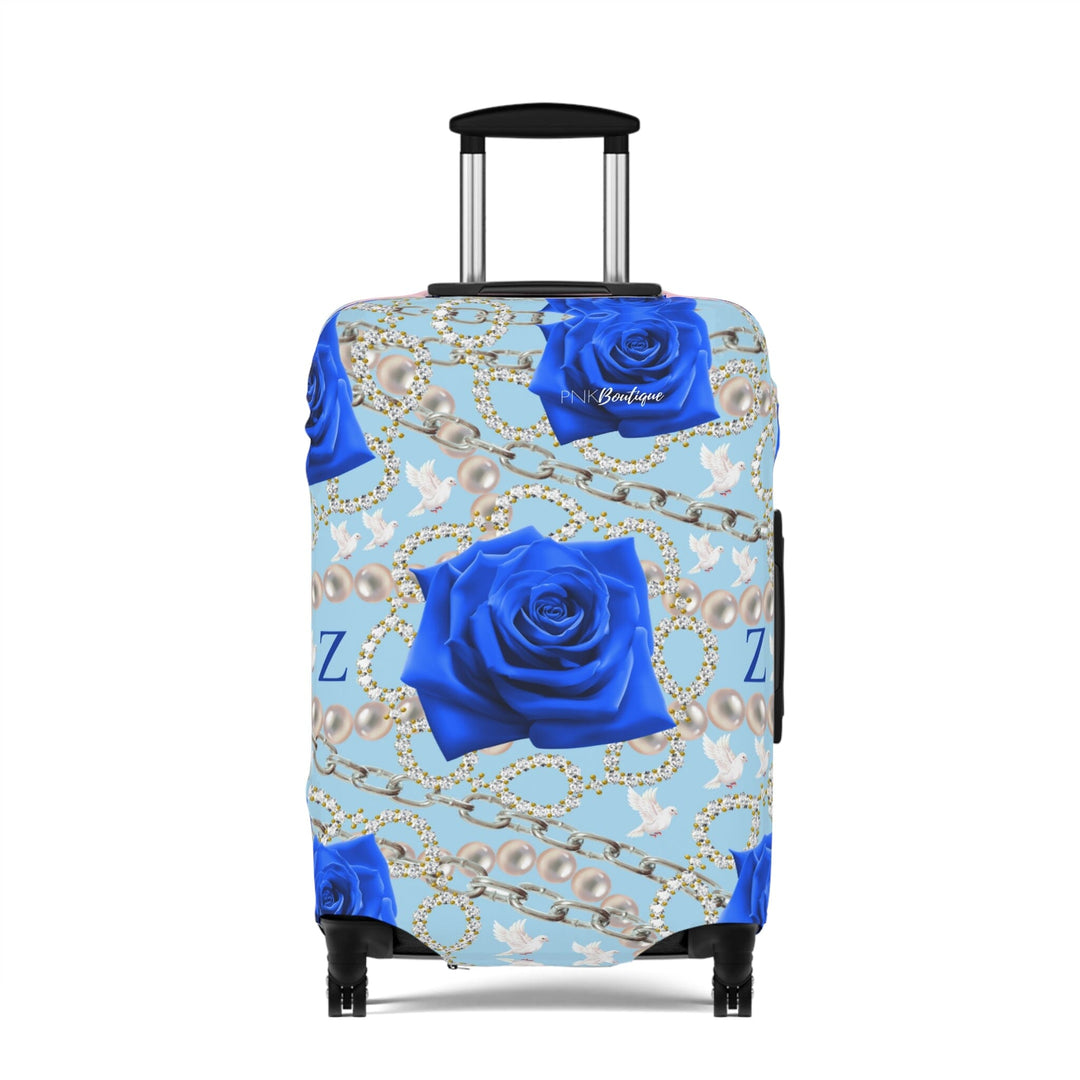 Zeta Blue and White Luggage Cover