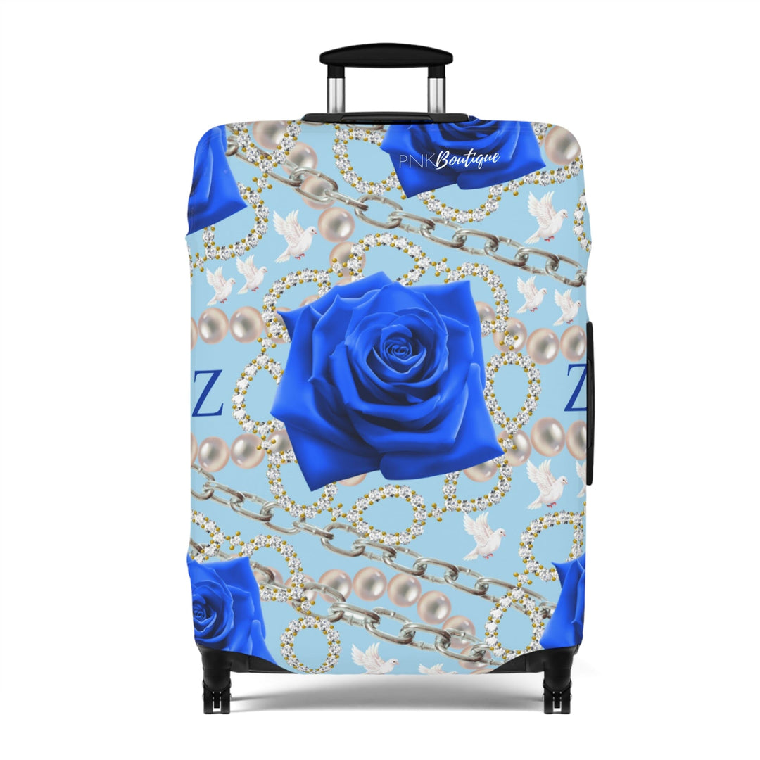 Zeta Blue and White Luggage Cover