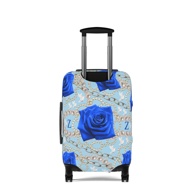Zeta Blue and White Luggage Cover