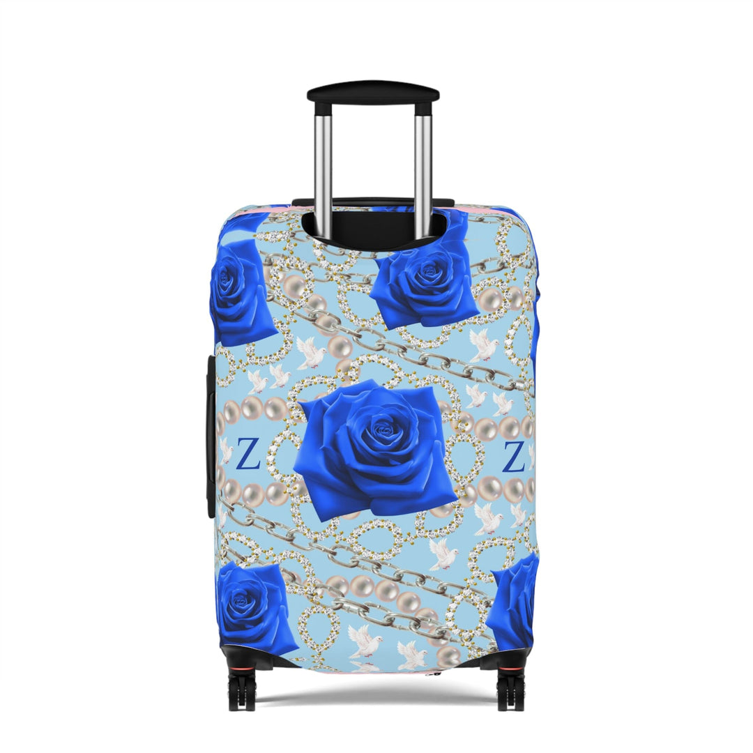 Zeta Blue and White Luggage Cover