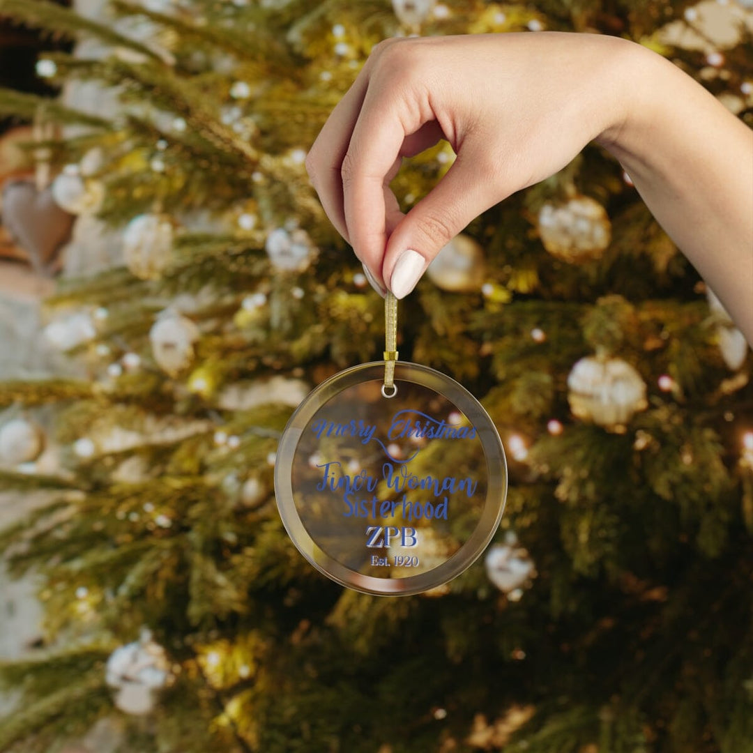 Finer Woman Blue and White Glass Ornament